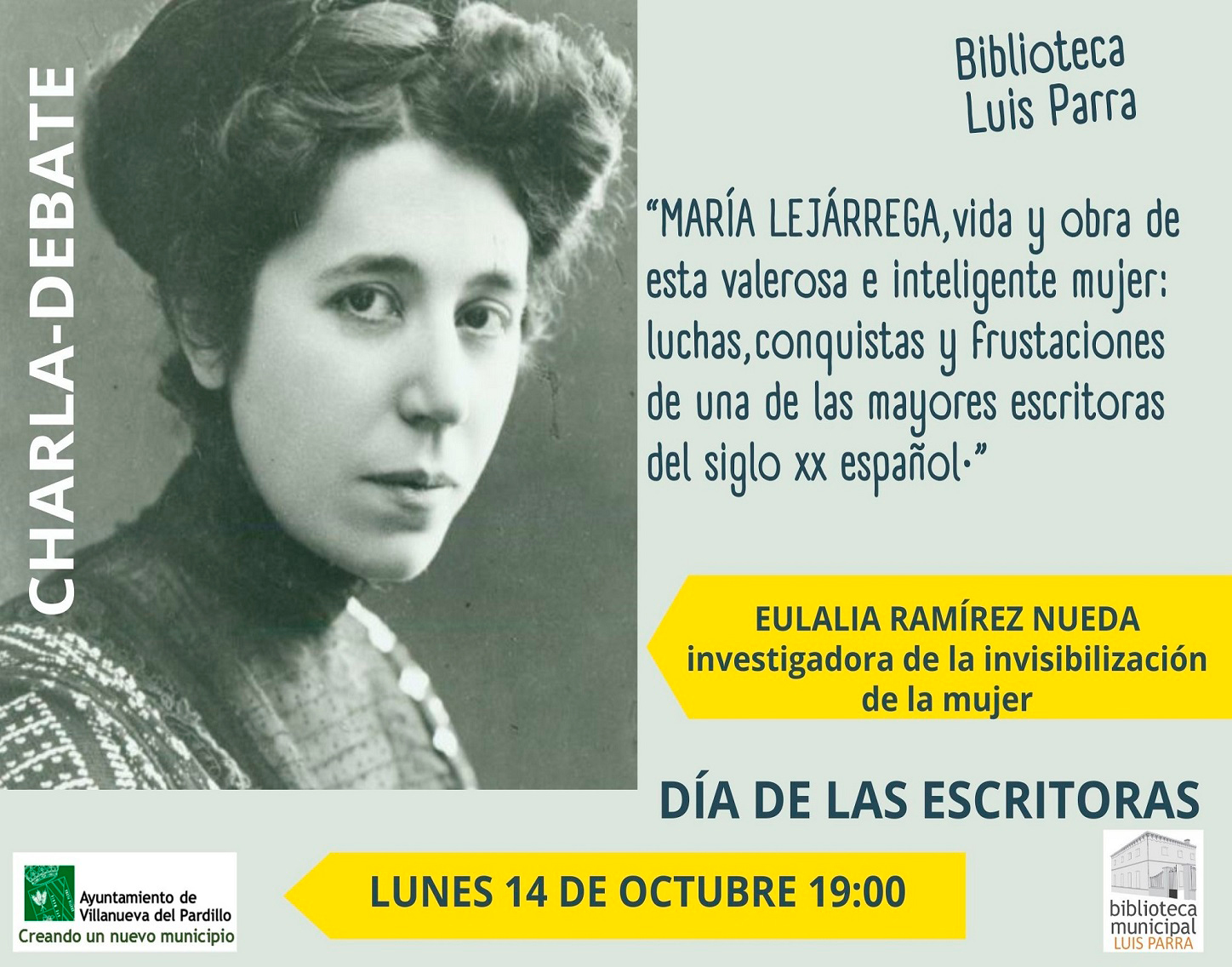 "Día de las escritoras", charla debate, lunes 14 de octubre'24