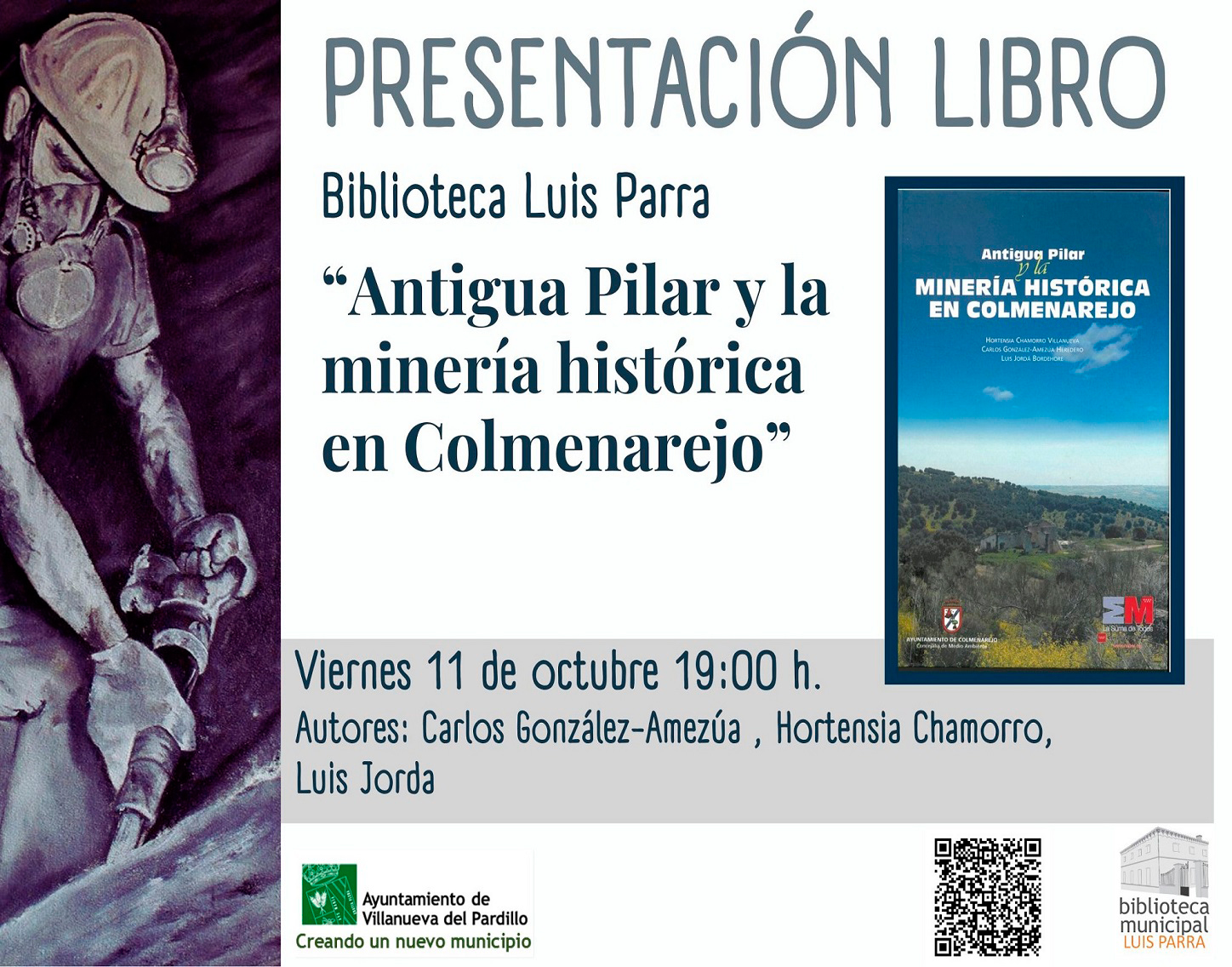 Presentación del libro "Antigua Pilar y la minería histórica en Colmenarejo", 11 de octubre'24