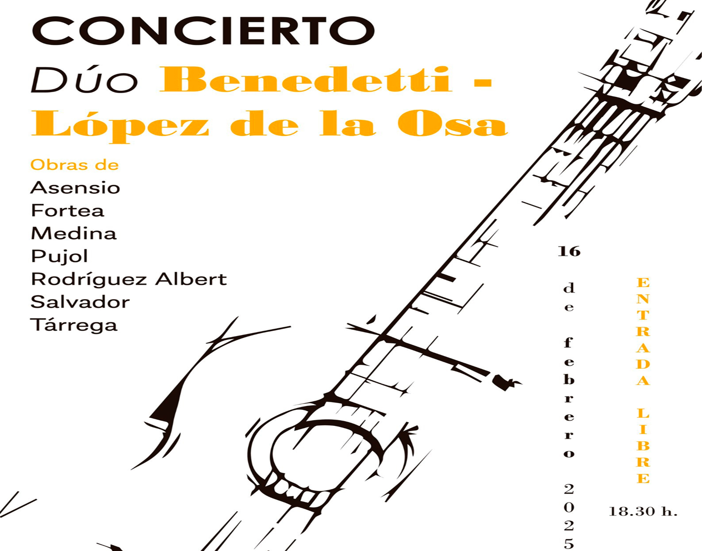 Concierto de Guitarras "Benedetti-Lopez de la Osa", domingo 16 de febrero'25