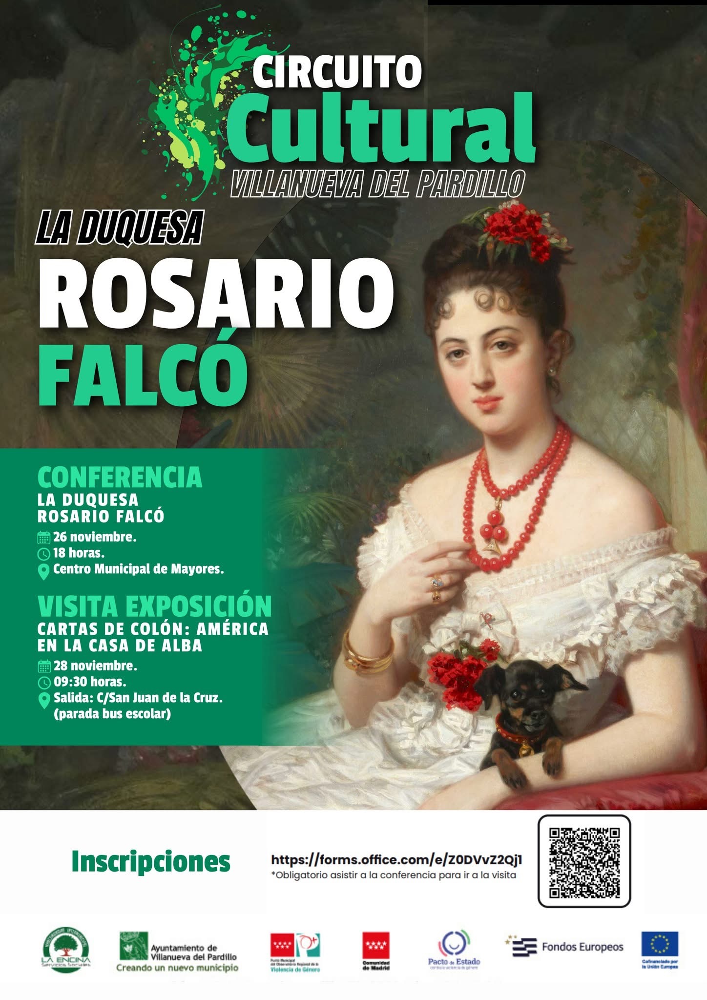 Conferencia “La Duquesa Rosario Falcó” y visita cultural a la exposición “Cartas de Colón. América en la Casa De Alba”.