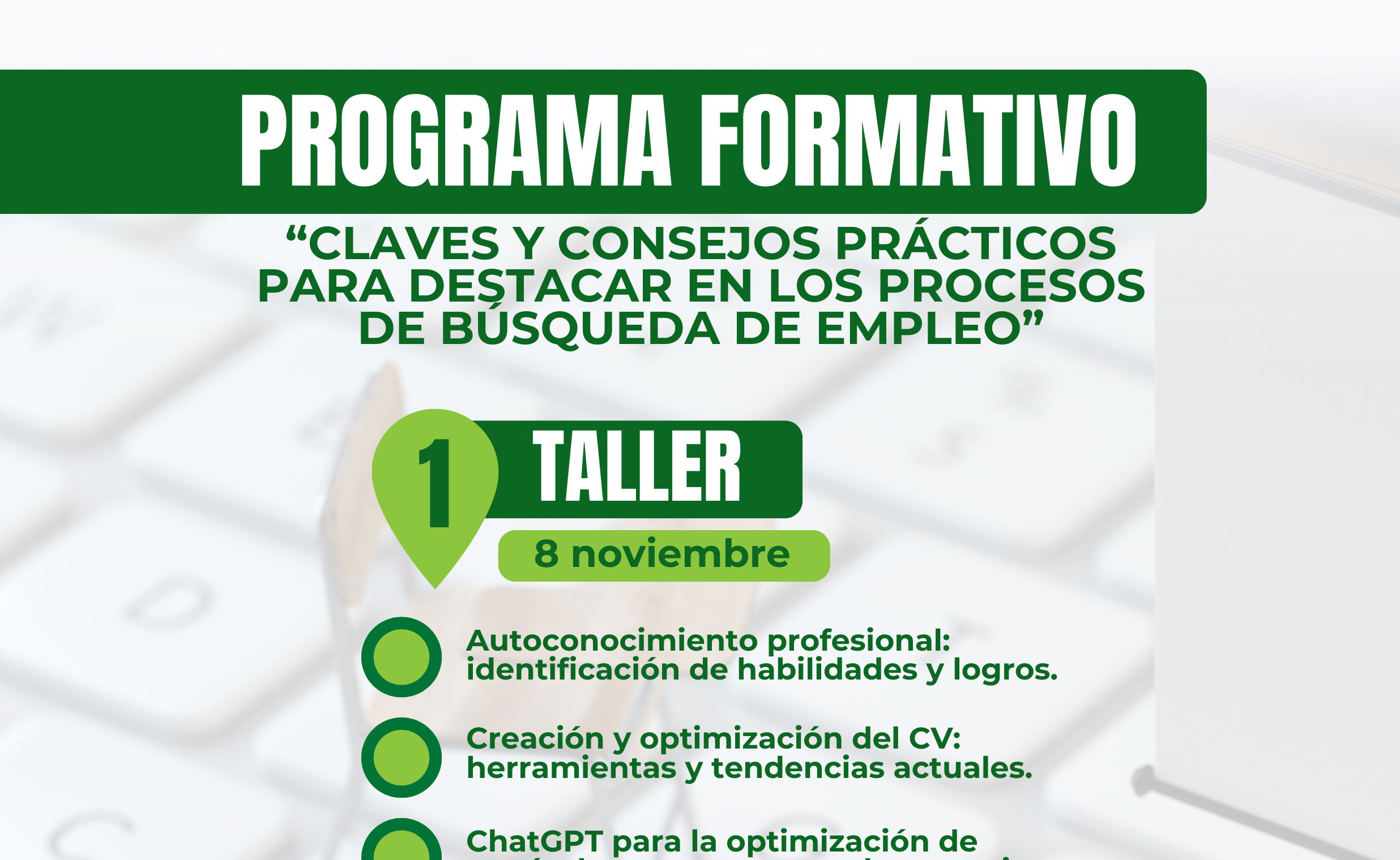 Programa formativo “Claves y consejos prácticos para destacar en los procesos de búsqueda de empleo”